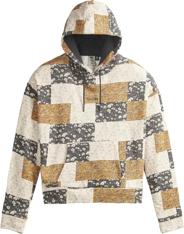 Koop Online Neris Crop Hoodie Patchwork Print